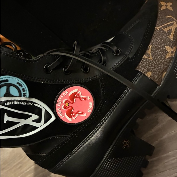 Louis Vuitton Black & Brown Monogram Lug-sole Boots - Picture 3 of 6